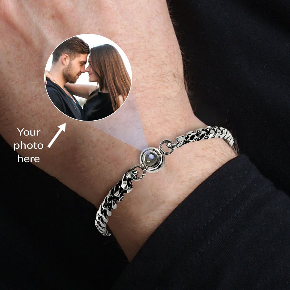 Cuban Chain Photo Bracelet by Memorie Glow