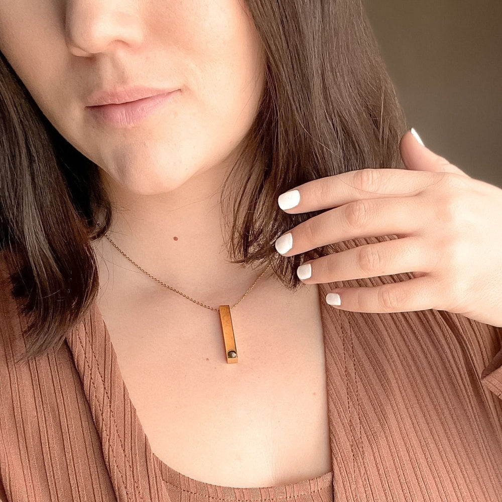 Pillar Bar Photo Necklace by Memorie Glow