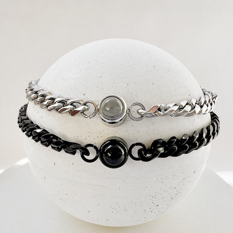 Cuban Chain Photo Bracelet by Memorie Glow