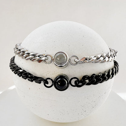 Cuban Chain Photo Bracelet by Memorie Glow