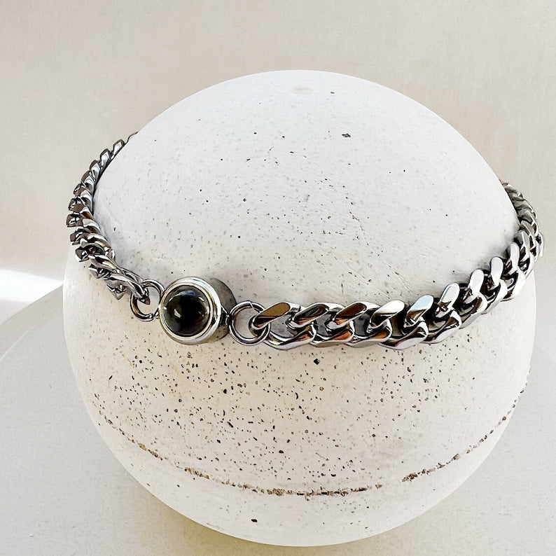 Cuban Chain Photo Bracelet by Memorie Glow